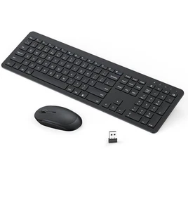 Rechargeable Wireless Keyboard and Mouse, Ultra Slim Quiet USB Keyboard For Pc - Picture 1 of 6