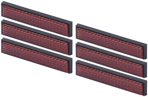Reflectors - Red - Self Adhesive - Size: 18 x 94 x 8mm - 6-Piece HR 12310001 - Picture 1 of 3