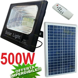 FARO 500W LED Compatto da Esterno con Pannello Solare e Controllo da Remoto - Foto 1 di 4