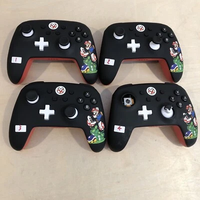 Lot 4X PowerA Mario Mayhem Wireless Controller for Nintendo Switch *For Parts* - Image 1 of 4