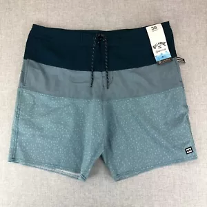 Billabong Recycler Board Shorts Mens 38 Tribong Lo Tide Mid Length Blue Surf $59 - Picture 1 of 13