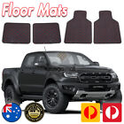 Black Diamond Stitch Floor mats Front & rear PU Leather Waterproof Interior Red 