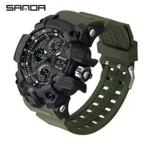 Sports Military Mens Watch Waterproof Dual Display Quartz - Picture 1 of 12