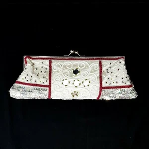 Indische Tasche Handtasche Abendtasche Clutch Clutsch Geldbörse Brauttasche - Picture 1 of 4