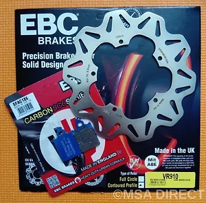 EBC FRONT Brake Disc and Carbon disc brake Pads Fits VESPA PX125 / PX150 / PX200 - Picture 1 of 3