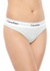 New Calvin Klein Women's CK MODERN COTTON THONG PANTY Heather Blue