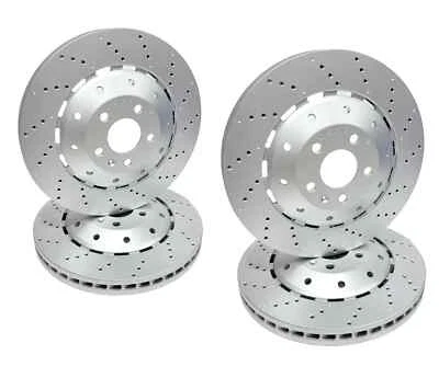 DISCOS DE FRENO DELANTEROS TRASEROS PERFORADOS AUDI R8 4.2 FSI 5.2 FSI 2007-2015 365mm 356mm Foto 1 de 3