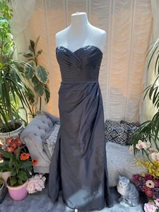 Ladies Dress Formal Occasion Gun Metal Grey Pleated with Shawl Size 14 UK - Picture 1 of 18