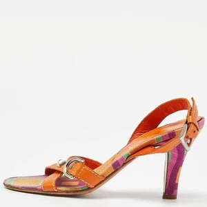 Prada Multicolor Leather Printed Ankle Strap Sandals Size 36 - Picture 1 of 9
