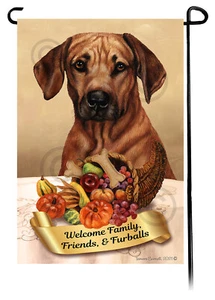 Thanksgiving Garden Flag - Rhodesian Ridgeback 117 - Picture 1 of 1