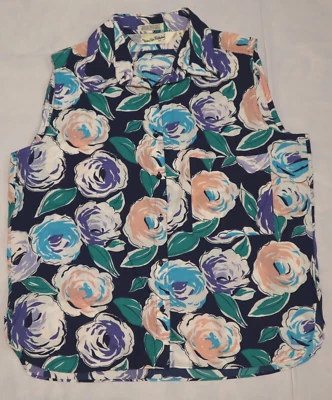 Blusa rosa abstracta sin mangas vintage Diane von Furstenberg talla 16 Foto 1 de 4