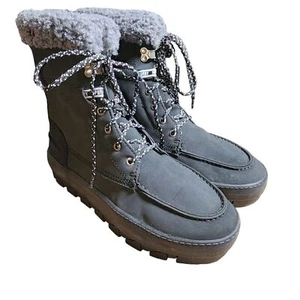 Sperry Top Sider NWOT Juneau Black Faux Suede Lace Up Hiking Boots Size 8 - Picture 1 of 11