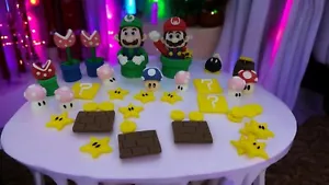 Mario Super Luigi Fondant cake topper decorations vegan - Picture 1 of 14