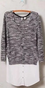 Neu Anthropologie Lagenlook Aselin Pullover Motte Strick Web Shirting Sweater PL - Bild 1 von 3