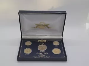 2000p 24kt Gold Plated Proof US Coin Set - 5 Coins - Original Packaging💵💵💲 - Picture 1 of 4