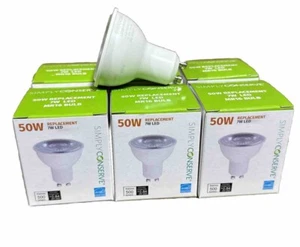 Simply Safe 50W MR16 GU10 Bulbs, Bi-Pin Base Dimmable LED Daylight (6-Pack) - Picture 1 of 7
