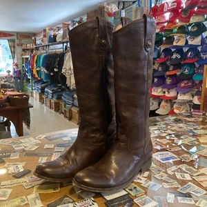 1990's Vintage FRYE Riding Style Boots Leather Womens 9 Western Cowboy Engineer - Picture 1 of 9