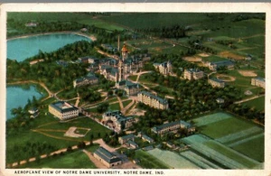 NORTE DAMA, IND. CARTOLINA Veduta Aereo Università di Notre Dame 1925 - Foto 1 di 2