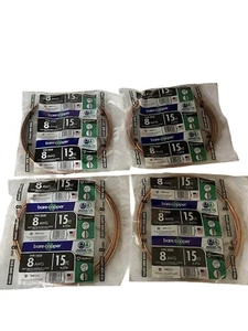 Lot Of 4 Southwire #8AWG Bare Copper Solid Wire 15ft New In Package - Picture 1 of 4