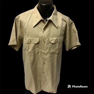 NOS New Vtg 70's JCPenney BIG MAC Khaki Work Wear WORKER Shop Button Up Shirt XL - Picture 1 of 6
