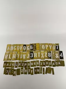 Vintage Messing Schablone Set Buchstaben & Zahlen 45-teilig allgemeine Schablonen Inc SET - Bild 1 von 6