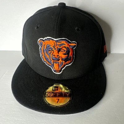 NFL Chicago Bears New Era 59 Fifty Size 7 Black Wih Orange Fitted Hat - Image 1 of 4