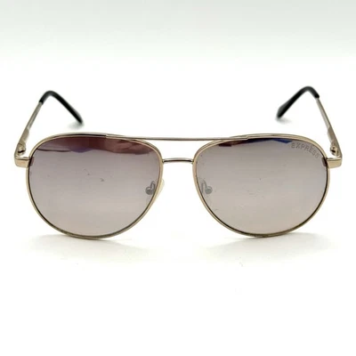 Express Fashion Aviator Sunglasses Silver Metal Fashion Frame & Mirrored Lenses - Image 1 of 4