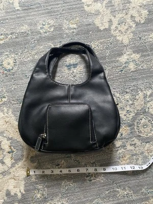 Black Triple Compartment Faux Leather Purse - Image 1 of 4