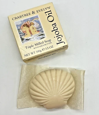 1 Crabtree & Evelyn Jojoba Oil 3.5 oz. Triple Milled Soap Shea Butter Shell New - Image 1 of 4
