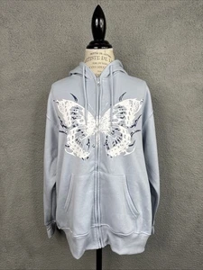 Sudadera con capucha para mujer Refuge Athletics azul claro mariposa para mujer S/M nueva con etiquetas - Imagen 1 de 14