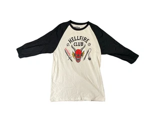 Hot Topic Stranger Things weiß schwarz Langarm Grafik Raglan Shirt Medium - Bild 1 von 4