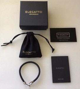 ELEGATTO ~Helm~ Herren Leder & Sterling Silber vergoldet 8" Armband ~ UNGETRAGEN!!! - Bild 1 von 9