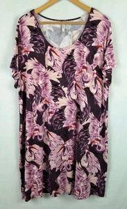 Soma Cool Nights Sleepshirt Women Purple Cranes Novelty Print Nightgown SZ-XXL - Picture 1 of 11