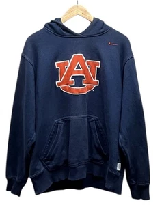 Auburn Tigers Nike Hoodie Medium Blue Orange AU Logo Sweatshirt War Eagle - Picture 1 of 6