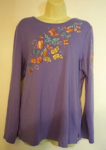 QUACKER FACTORY STRICKTOP--NEU MIT ETIKETT-M-LANGARM-RUNDHALS-STICKEREI SCHMETTERLINGE - Bild 1 von 7