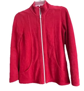 Tommy Bahama Women's Sweatshirt Aruba Full Zip Red Pockets Long Sleeve XXS Soft - Picture 1 of 14