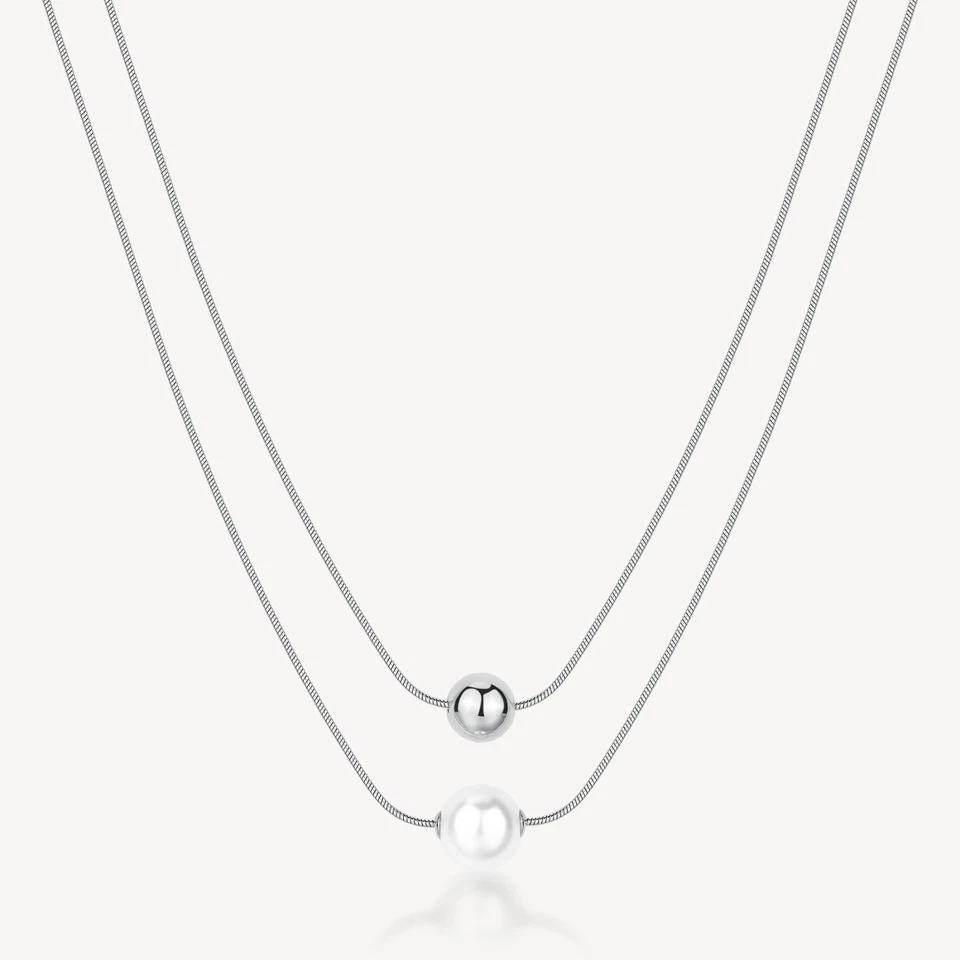 BROSWAY COLLANA DOPPIO FILO IN ACCIAIO DA DONNA CON PERLA BPC46 (4815)