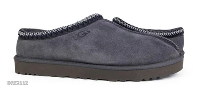 UGG Tasman 深灰色麂皮绒毛皮拖鞋男式 12 码 - 全新带盒 - — 第 1/4 张图片