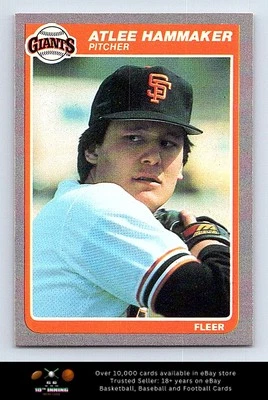 1985 Fleer BASEBALL #608 Atlee Hammaker - Image 1 of 2