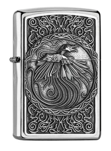 Encendedor Zippo Fénix cromado con placa 2006878 Mechero Gasolina - Imagen 1 de 5