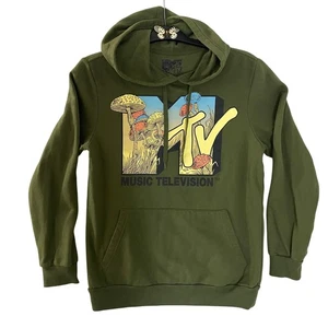 MTV Music Television Herren Grafik Hoodie grün Pilz Pullover Sweatshirt S - Bild 1 von 8