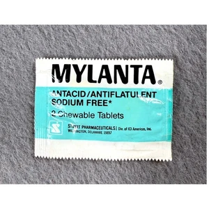 Paquete de tabletas masticables antiácidas Mylanta de colección efímeros médicos sin sodio - Imagen 1 de 4