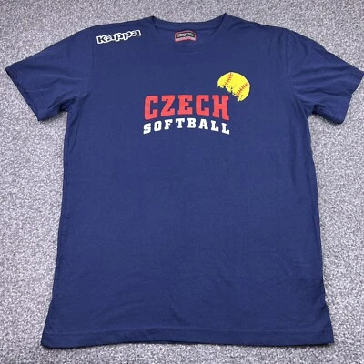Kappa Shirts Mens Large Blue Navy Red White Logo Czech Softball Logo Spell Out - Image 1 of 4