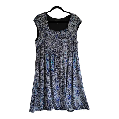 Perceptions NY Vestido para mujer Talla 18 Elástico Corpiño sin mangas Blues Paisley Foto 1 de 4