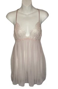 Victoria Secret Babydoll Lencería Sin Mangas Rosa Claro Sujetador de Encaje Talla Mediana - Imagen 1 de 18