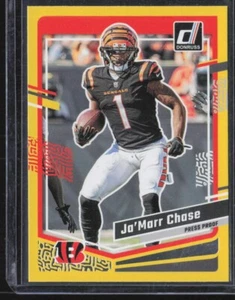 Donruss #56 Ja'Marr Chase 2023 prueba de prensa amarillo Cincinnati Bengals - Imagen 1 de 3