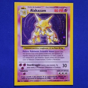AUTHENTIC 2000 Alakazam SQUARE CUT Corner ITALIAN Holo \Error Promo Pokemon card - Picture 1 of 7