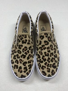 VANS Leopard Cheetah Print Slip On Suede Textured Sneakers Women’s 6.5 - Picture 1 of 9