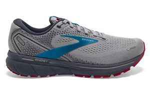 Men's Brooks Ghost 14 Grey / Blue / Red Mesh Running Shoes Trainers UK 7 - 13 - Picture 1 of 6