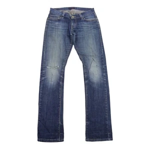 Levis 504 Womens Jeans Waist 30 Leg 34 Blue Distressed Cotton Tilted Denim LV24 - Picture 1 of 12